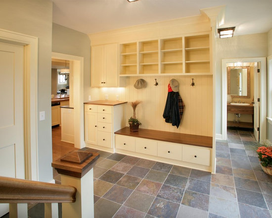 Spacious Mudroom With Built In Cabinets