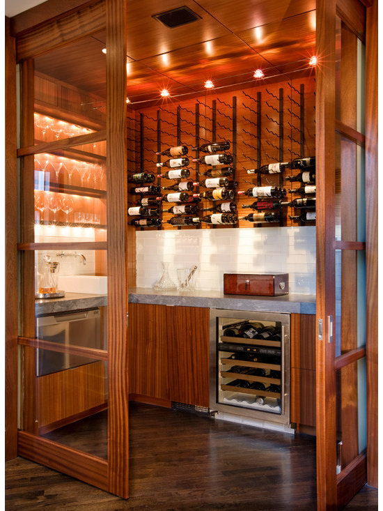 Contemporary Wine Room Made Out Of A Powder Room